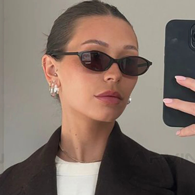 Slim Oval Acetate Sunglasses