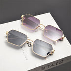 Rimless Gold Shield Sunglasses