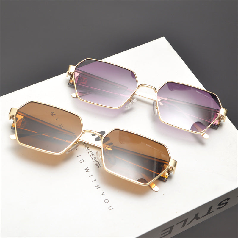 Rimless Gold Shield Sunglasses