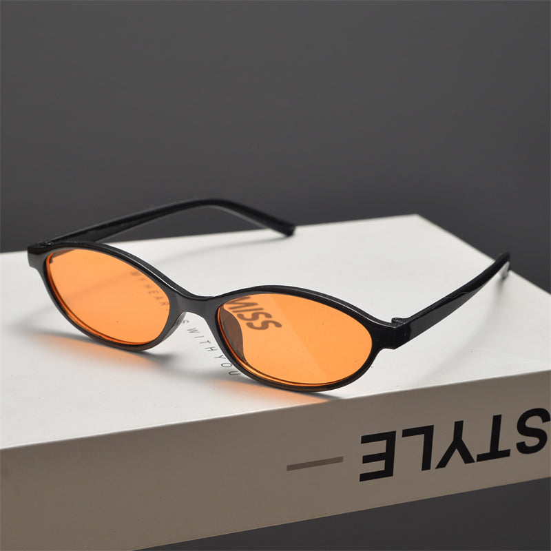 Slim Oval Acetate Sunglasses