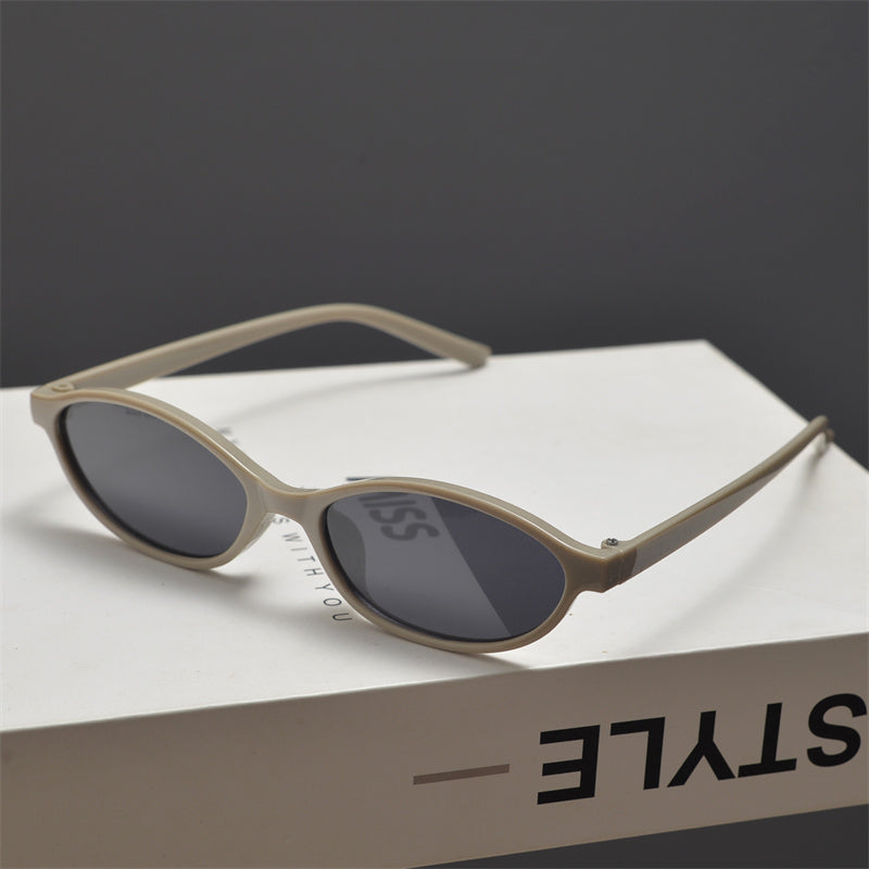 Slim Oval Acetate Sunglasses