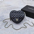 Black Leather Heart Mini Bag
