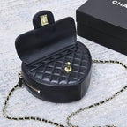 Black Leather Heart Mini Bag