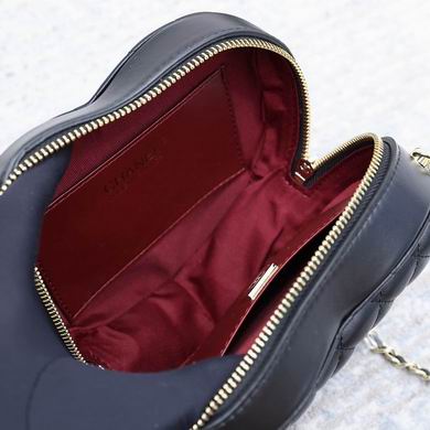 Black Leather Heart Mini Bag