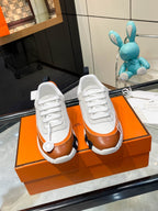 H Striped Leather Sneakers