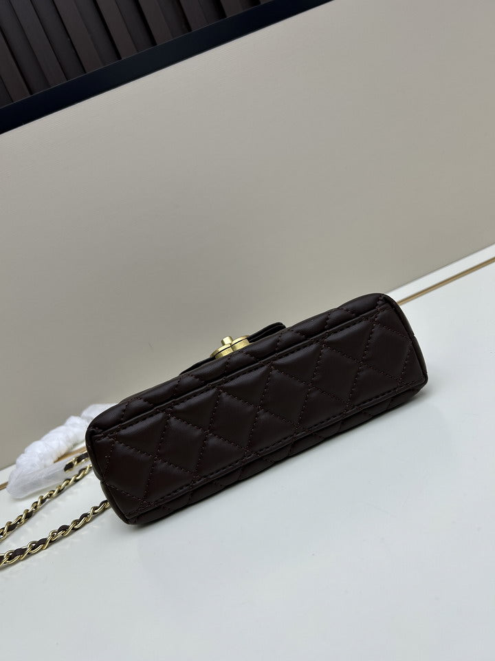 Chocolate Leather Mini Bag