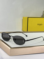 Slim Oval Metal Sunglasses