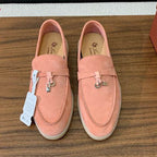 Coral Suede Loafers