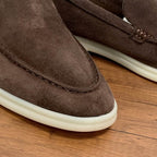 Brown Suede Slip-On Loafers