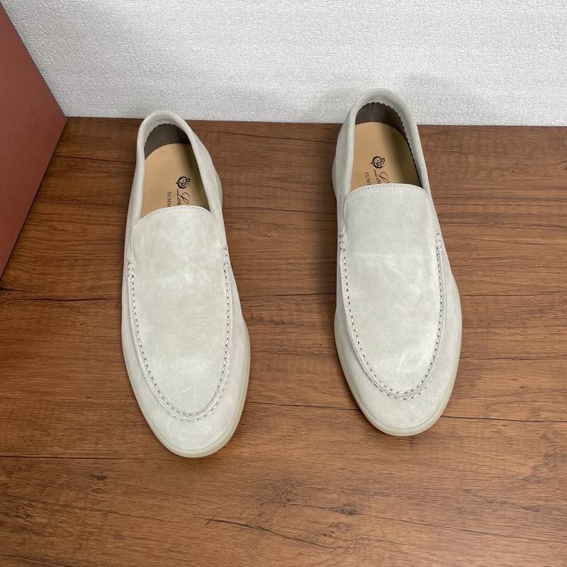 White Suede Slip-On Loafers