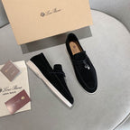 Black Suede Penny Loafers