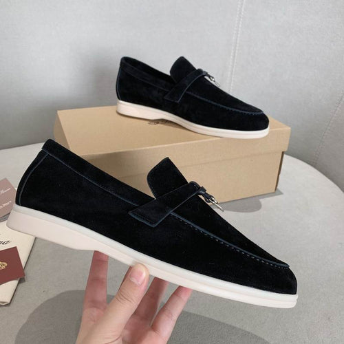 Black Suede Penny Loafers