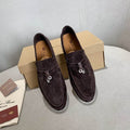 Dark Brown Suede Penny Loafers