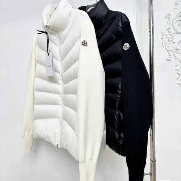 Knit-Sleeve Down Cardigan