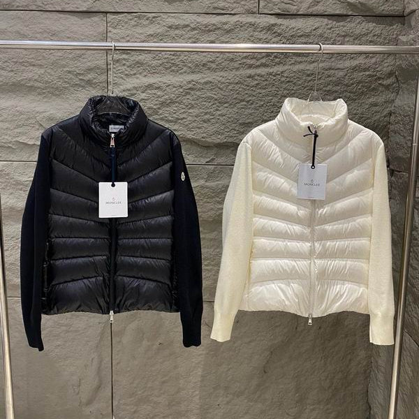 Knit-Sleeve Down Cardigan