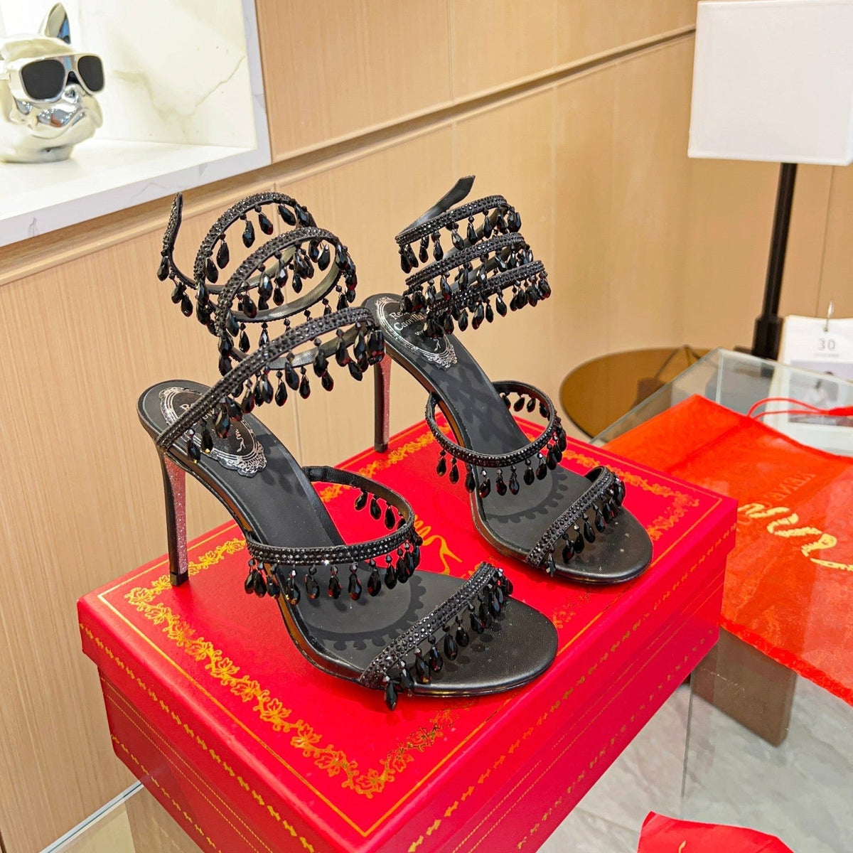 Cleo Crystal Strap Sandals
