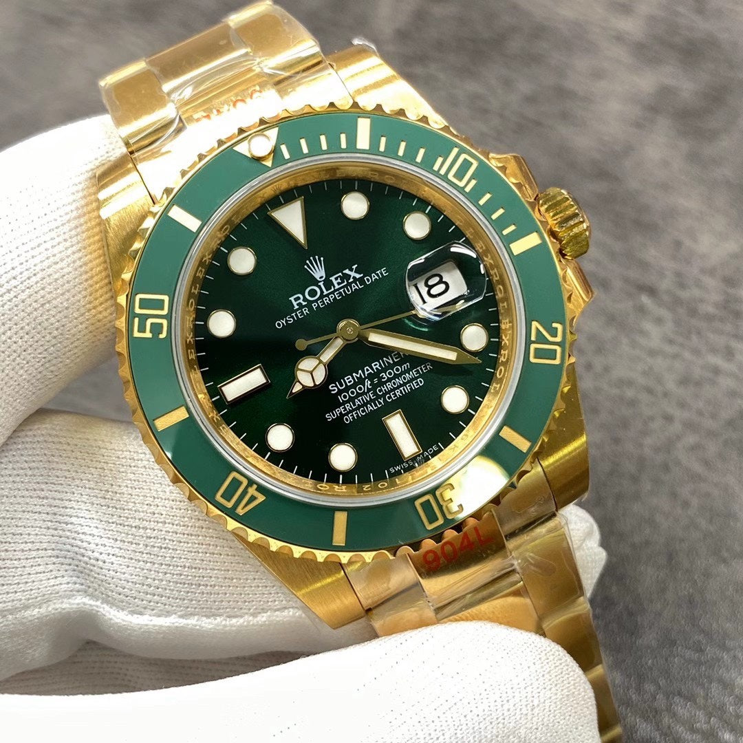 Gold Green Dial Automatic Watch 40 mm