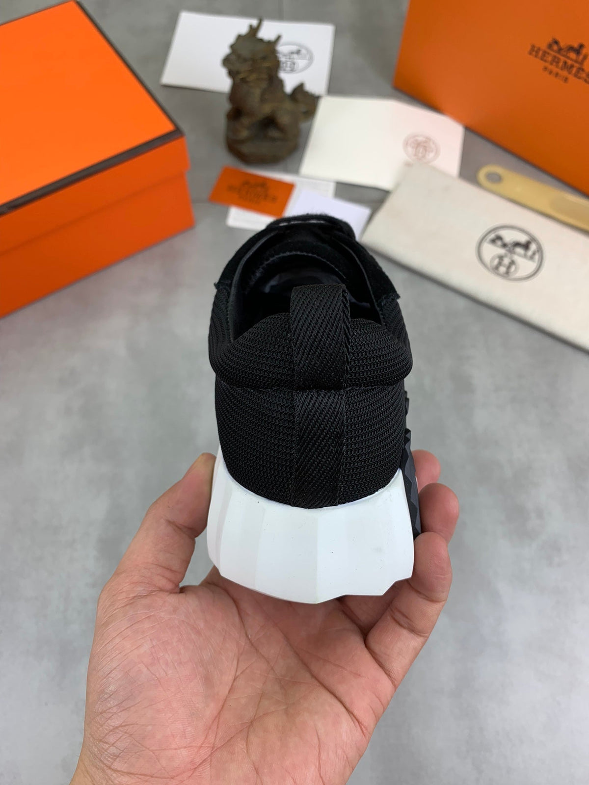 H Striped Leather Sneakers